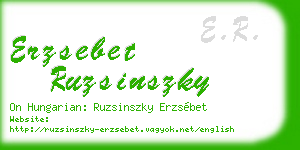 erzsebet ruzsinszky business card